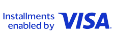 Installments enabled by VISA logo indicating installment payment option.