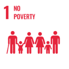 Icon representing UN Sustainable Development Goal 1 – No Poverty.